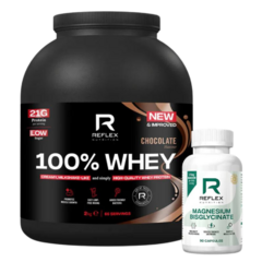 100% Whey Protein 2kg + Albion Magnesium 90cps