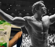 „Kreatín prelomí vašu stagnáciu, stačí päť gramov denne!“ sľubuje Arnold