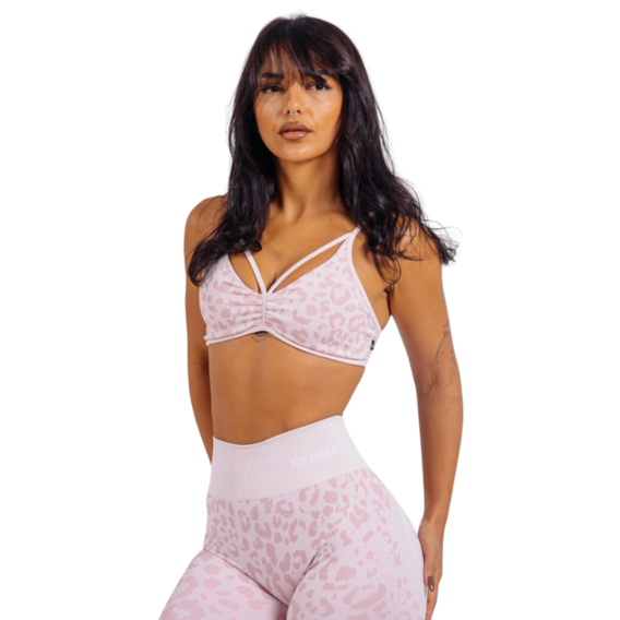 Nebbia Medium support športová podprsenka s leopardím vzorem PRIMAL 854 ružová - M – M