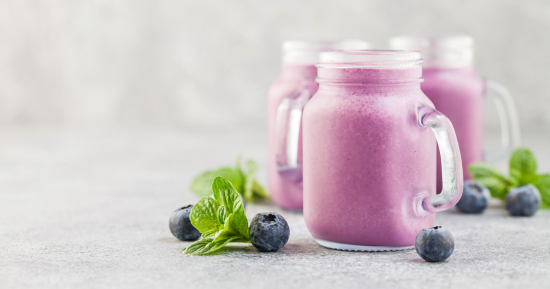 Vanilkové smoothie s borůvkami