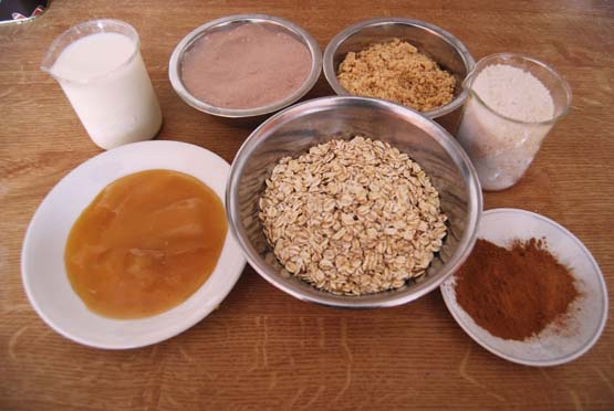 Ingredience na pečené proteinové tyčinky