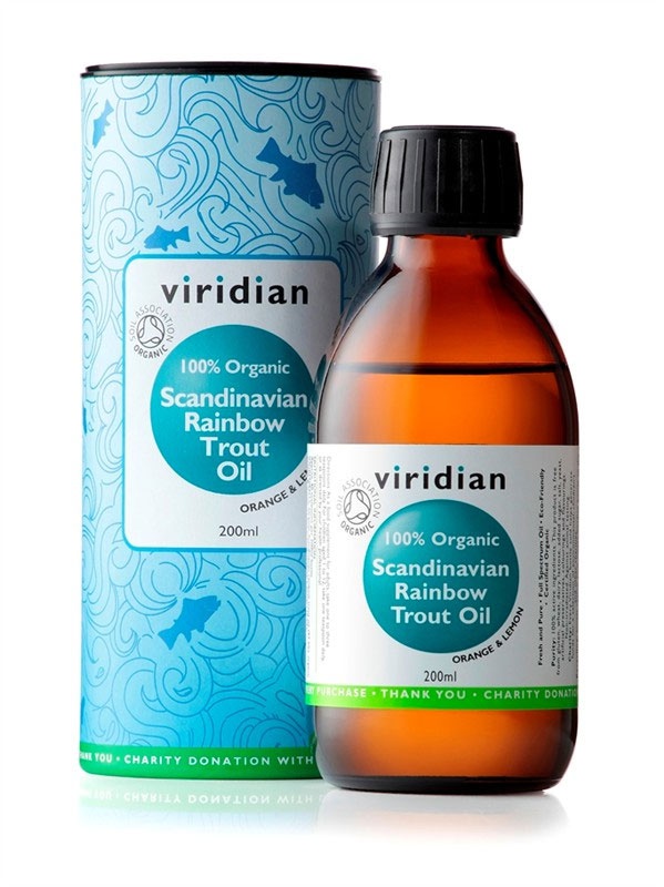 Viridian 100% Organic Scandinavian Rainbow Trout Oil  200ml