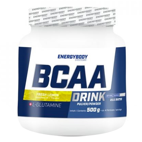 EnergyBody BCAA Drink + L-Glutamine Citron 500 Gramů