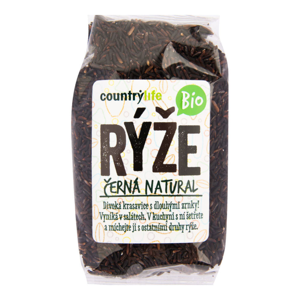 Country Life Rýže černá natural BIO Bez příchutě 500 Gramů