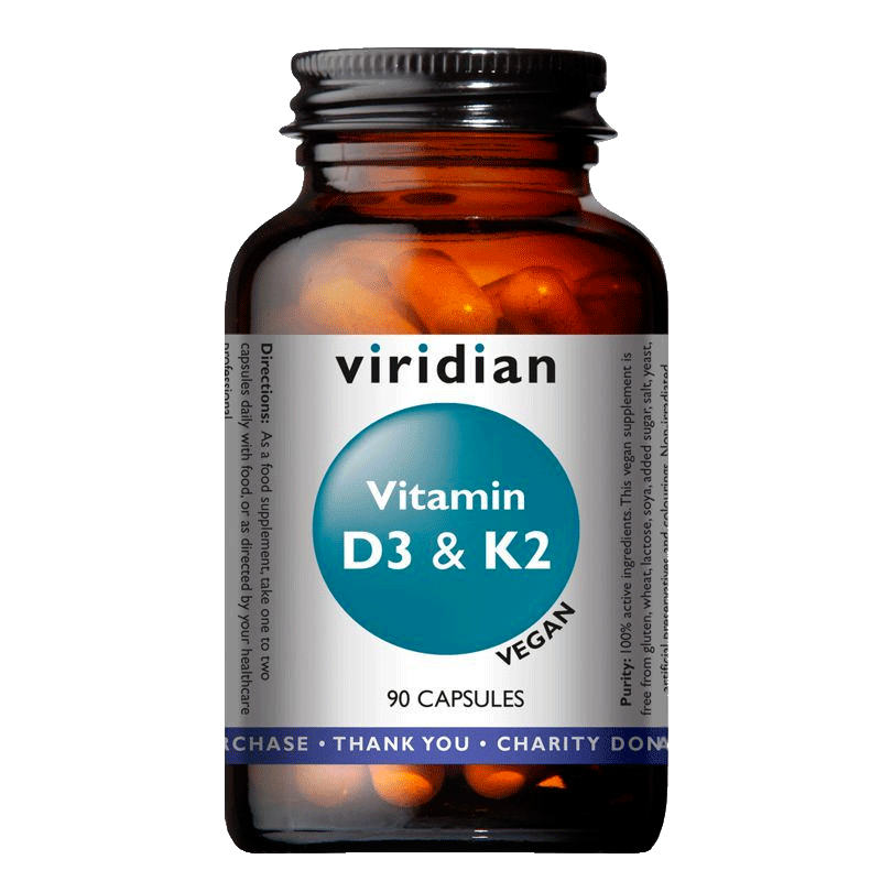 Viridian Vitamin D3 & K2  90 Kapslí