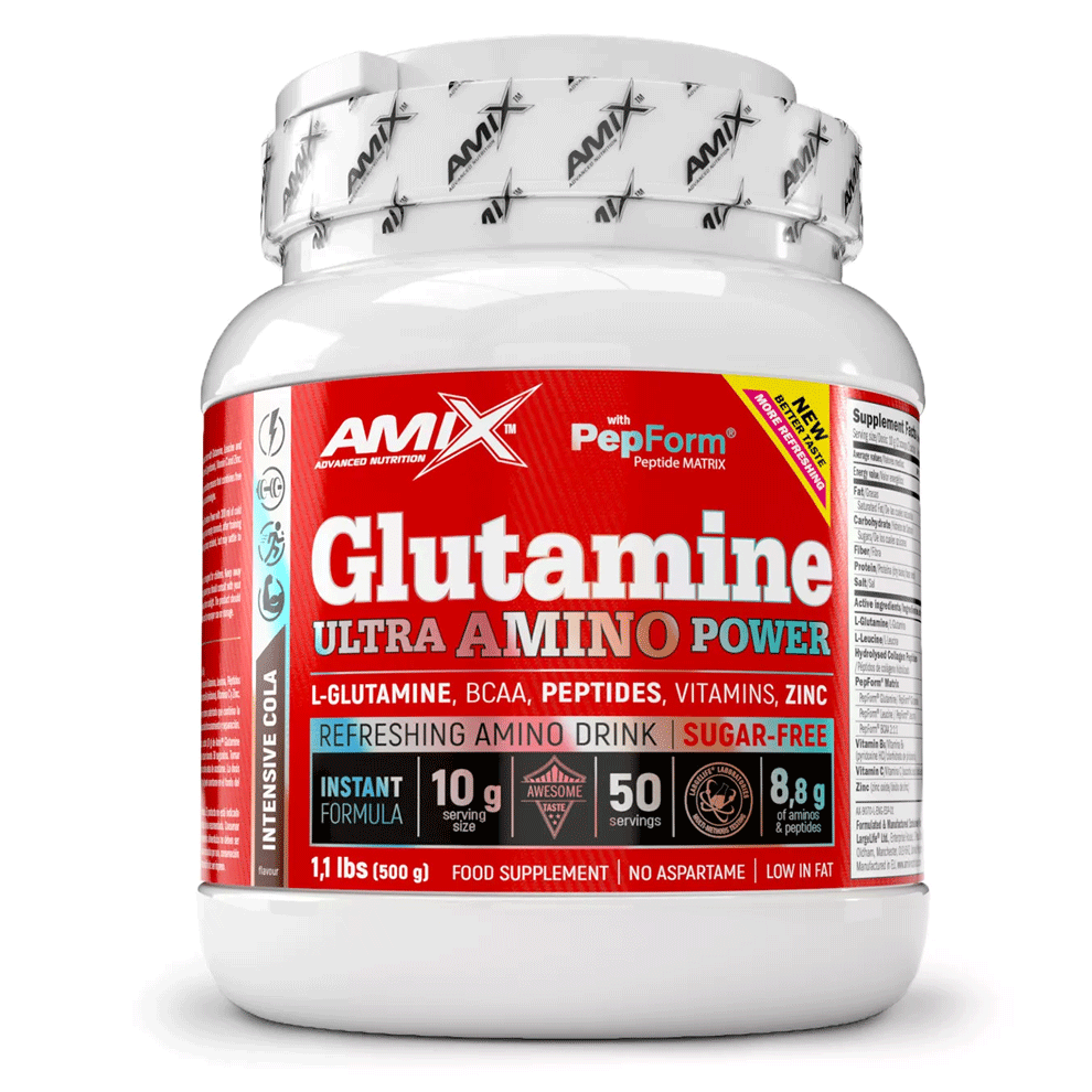 Amix Nutrition Glutamine Ultra Amino Power Lesní plody, Višeň 500 Gramů