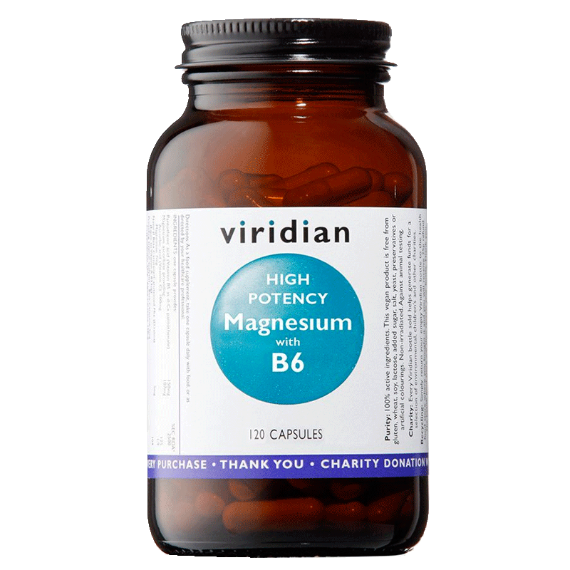 Viridian High Potency Magnesium with B6  120 Kapslí