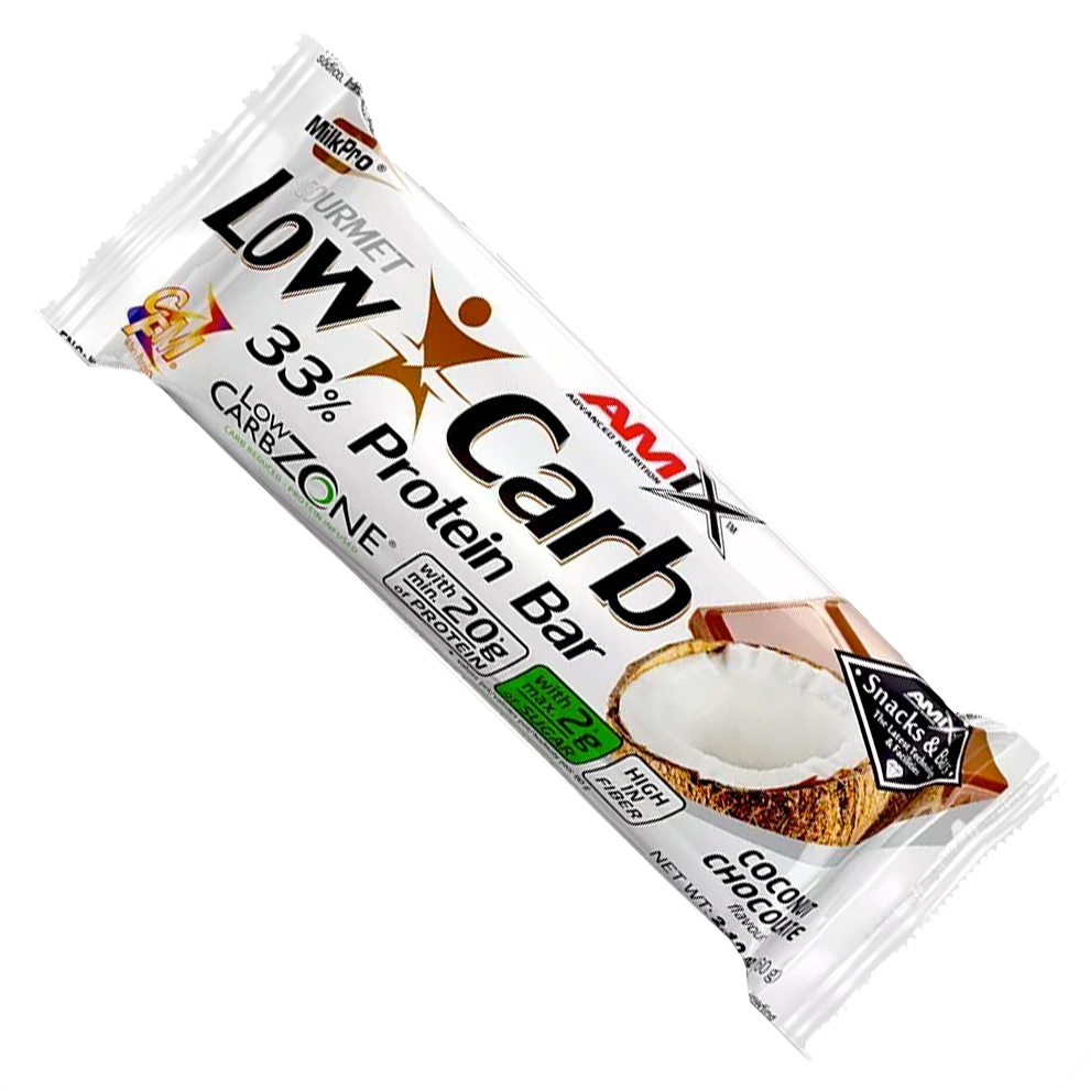 Amix Nutrition Low-Carb 33% Protein Bar Karamel, Nugát 60 Gramů