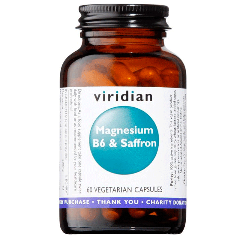Viridian Magnesium B6 & Saffron  60 Kapslí