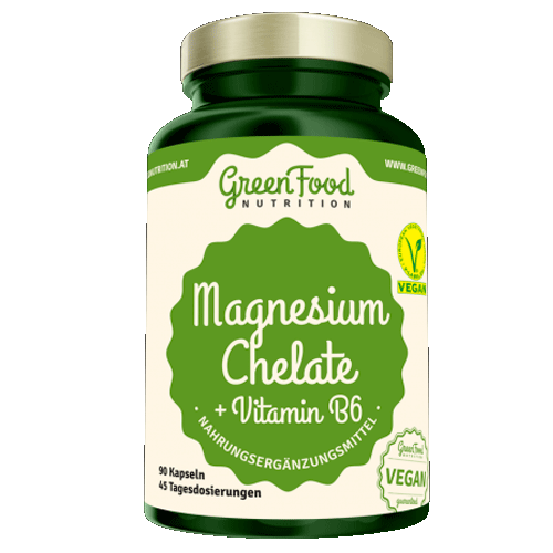 GreenFood Nutrition Magnesium Chelát + Vitamin B6  90 Kapslí