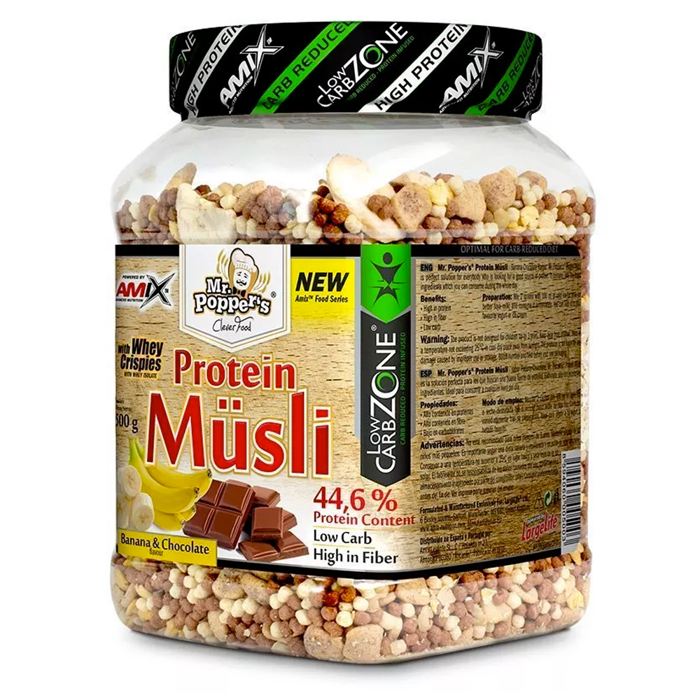 Amix Nutrition Protein Müsli Vanilka, Borůvka 500 Gramů