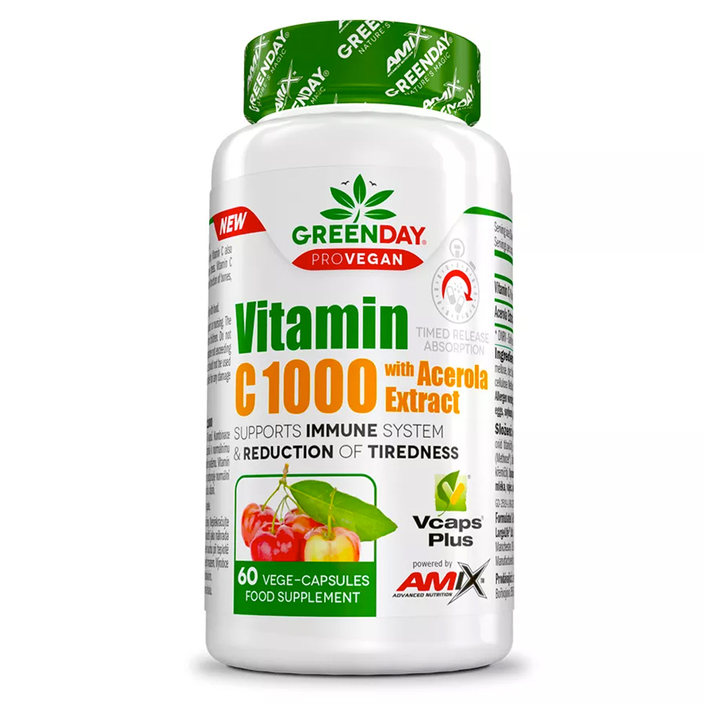 Amix Nutrition ProVEGAN Vitamin C 1000 s extraktem z aceroly  60 Kapslí