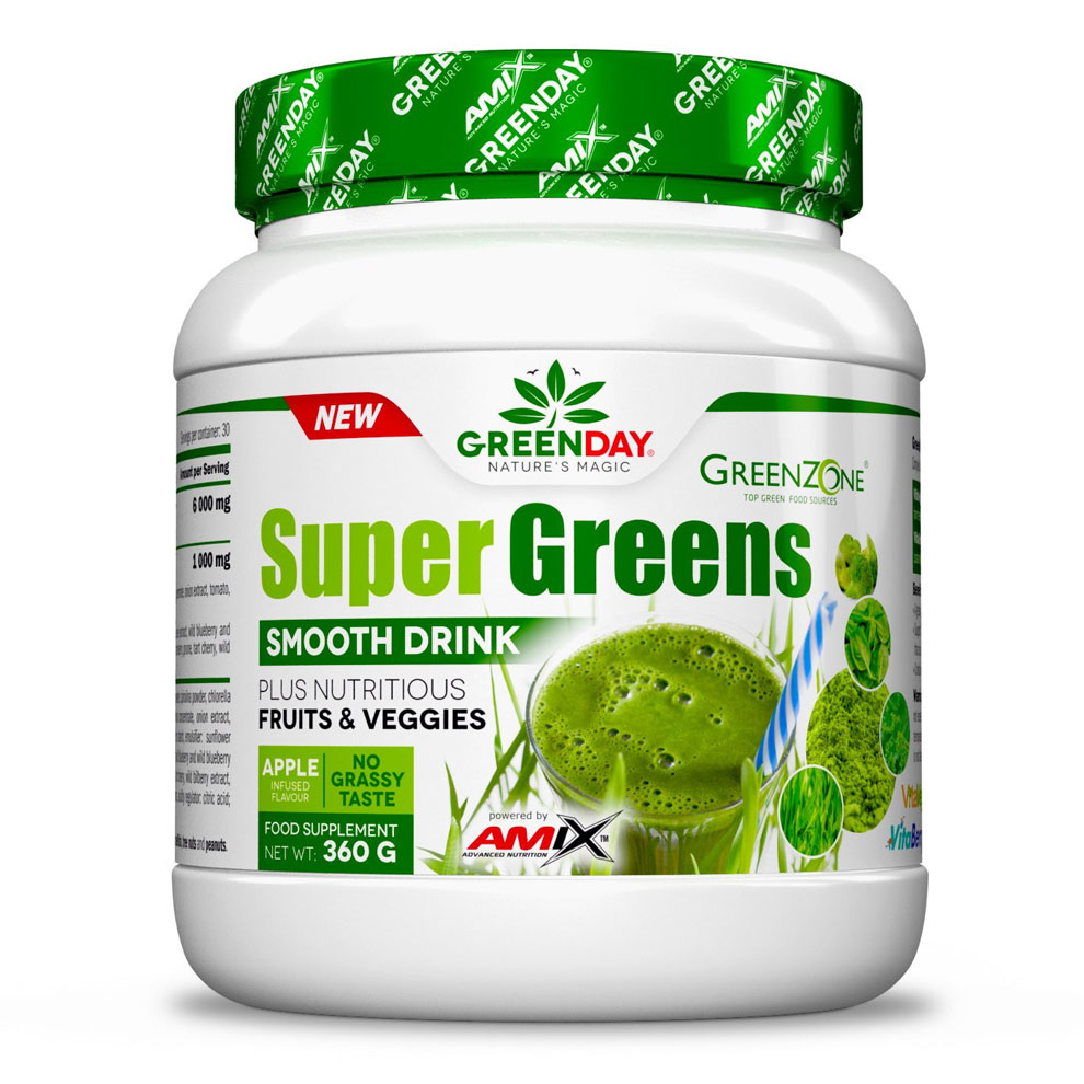 Amix Nutrition Super Greens Zelené jablko 360 Gramů