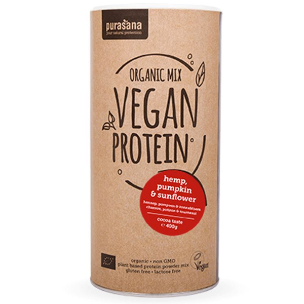 Purasana Vegan Protein MIX BIO Vanilka, Banán 400 Gramů