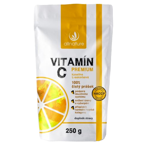 Allnature Vitamín C prášek Premium Bez příchutě 250 Gramů