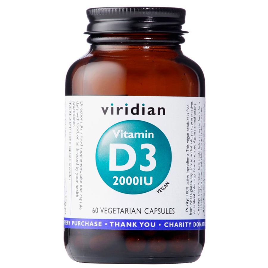 Viridian Vitamin D3 2000IU  60 Kapslí