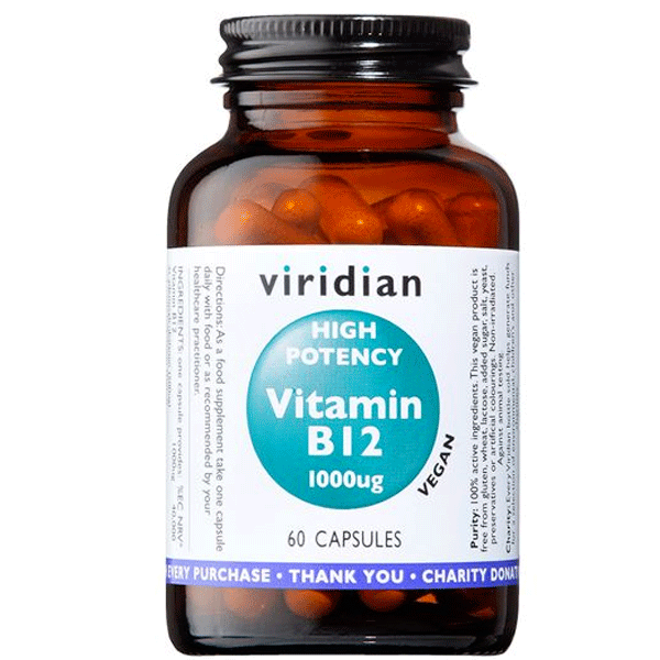 Viridian High Potency Vitamin B12 1000ug  60 Kapslí